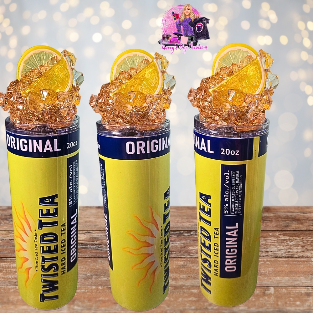 20 Oz Twisted Tea Ice Tumbler With Removable Magnetic Lid - Yellow